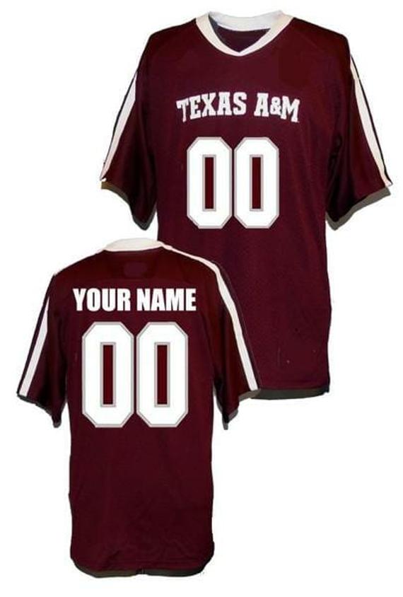 Men's Custom Texas A&M Aggies Football Jersey Name Number College Crimson