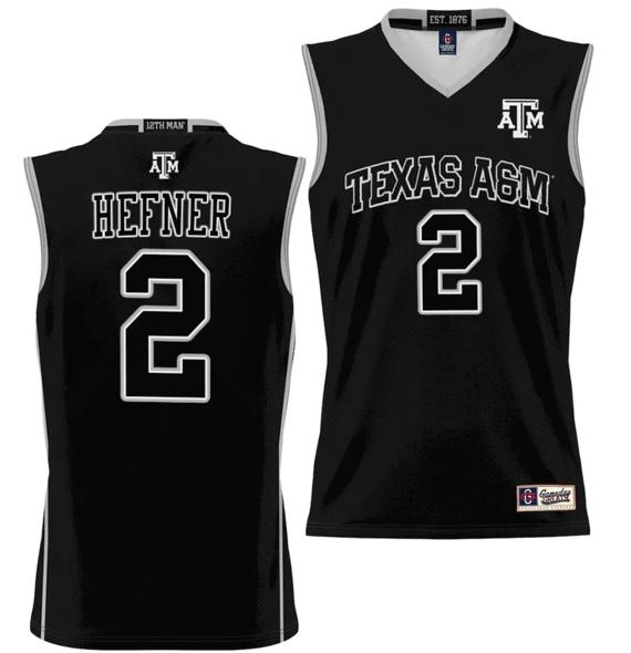 Men's Hayden Hefner Jersey #2 Texas A&M Aggies NIL College Basketball Jersey Lightweight Black