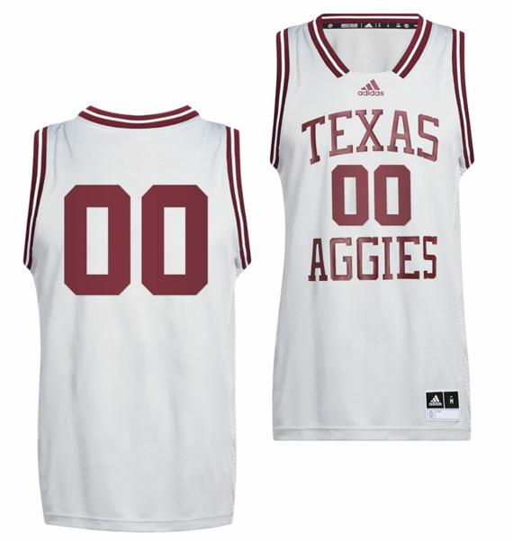 Men's Custom Texas AM Aggies Jersey Name and Number College Basketball Retro White