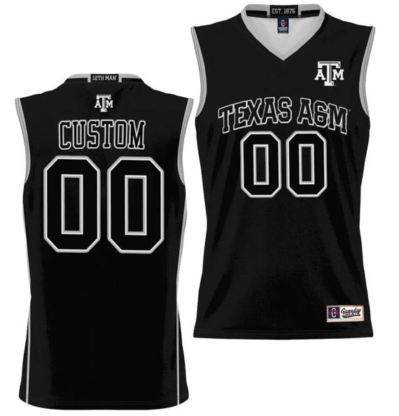 Men's Custom Texas A&M Aggies Jersey Name and Number NIL College Basketball Jersey Lightweight Black