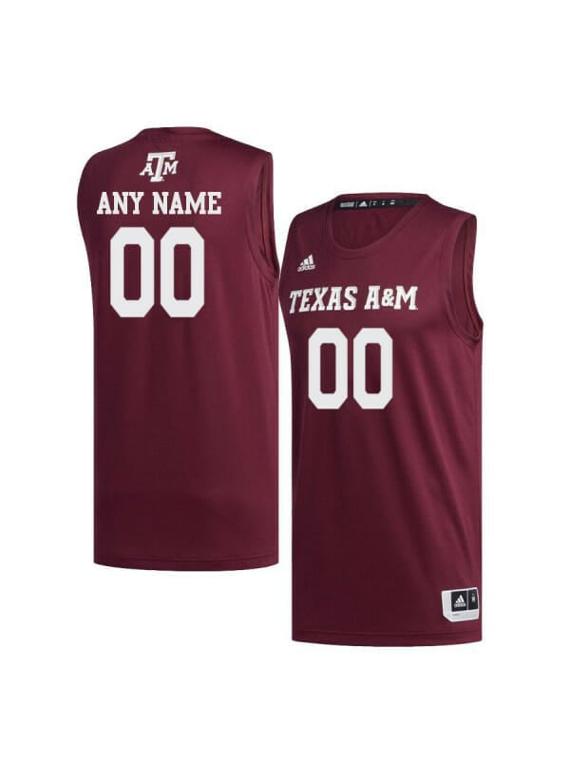 Men's Custom Texas A&M Aggies Jersey College Basketball Name and Number Red