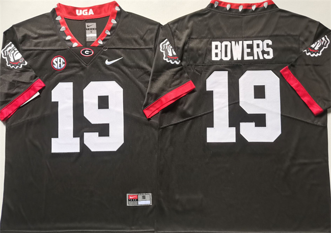 Men's Nike Georgia Bulldogs #19 Brock Bowers Black Stitched Jersey