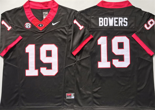 Men's Nike Georgia Bulldogs #19 Brock Bowers Black 2024 F.U.S.E. Stitched Jersey