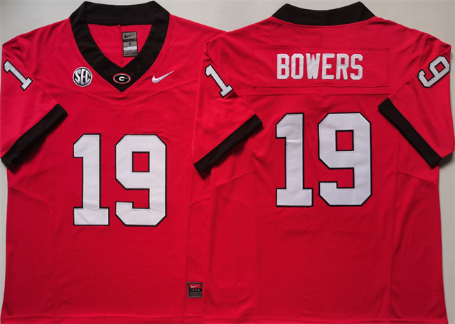 Men's Nike Georgia Bulldogs #19 Brock Bowers Red 2024 F.U.S.E. Stitched Jersey