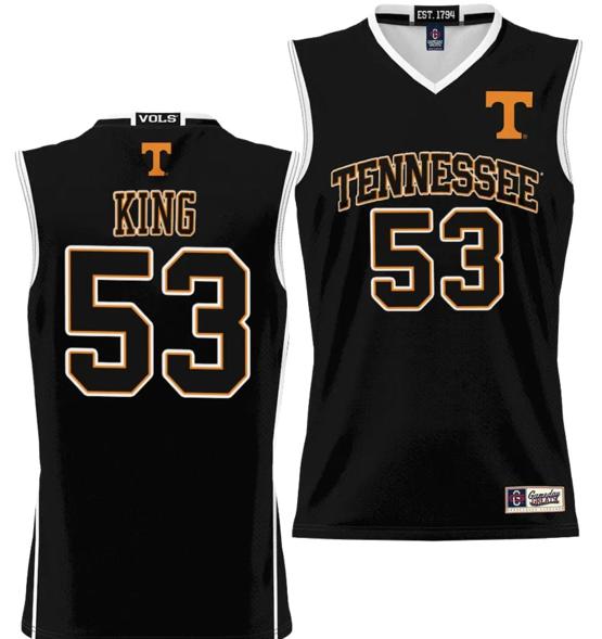 Men's Bernard King Jersey #53 Tennessee Volunteers NIL College Basketball Lightweight Black