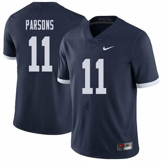 Men's Nike Penn State Nittany Lions Micah Parsons Jersey #11 College Football Game Navy With Name Retro