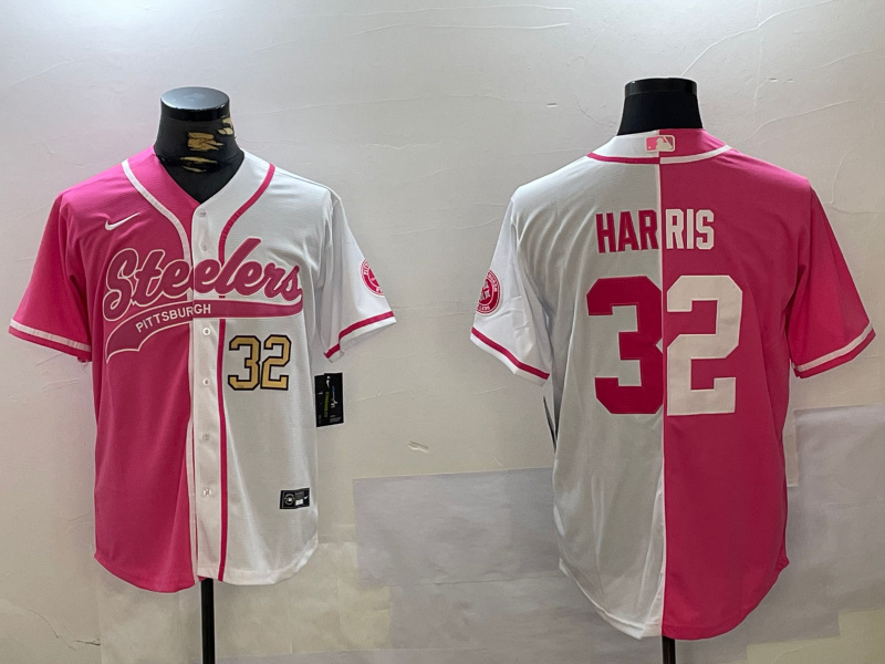 Men's Pittsburgh Steelers #32 Franco Harris 2024 Arctic Red White Salute To Service Stitched Baseball Jersey