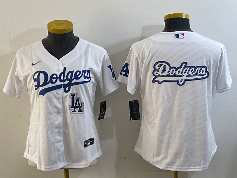 Women's Los Angeles Dodgers Blank LA White Cool Base Stitched Baseball MLB Jersey