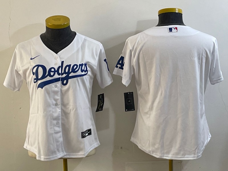 Women's Los Angeles Dodgers Blank White Cool Base Stitched Baseball Jerseys
