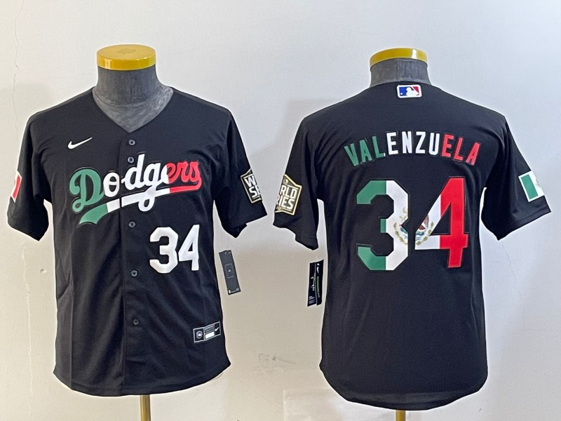 Youth Los Angeles Dodgers #34 Toro Valenzuela Black Mexico Nike Cool Base Stitched Baseball Jersey