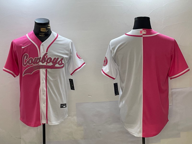 Men's Dallas Cowboys Blank Red White With Patch Cool Base Stitched Baseball Jersey