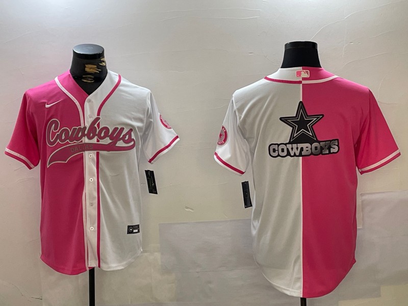Men's Dallas Cowboys bigo logo Red White Cool Base Stitched Baseball Jersey