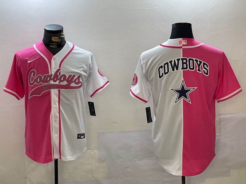 Men's Dallas Cowboys Big Logo Red White Cool Base Stitched Baseball Jerseys