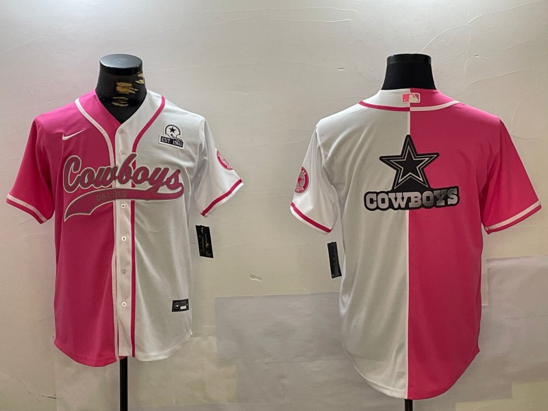 Men's Dallas Cowboys Est.1960 Patch bigo logo Red White Cool Base Stitched Baseball Jersey