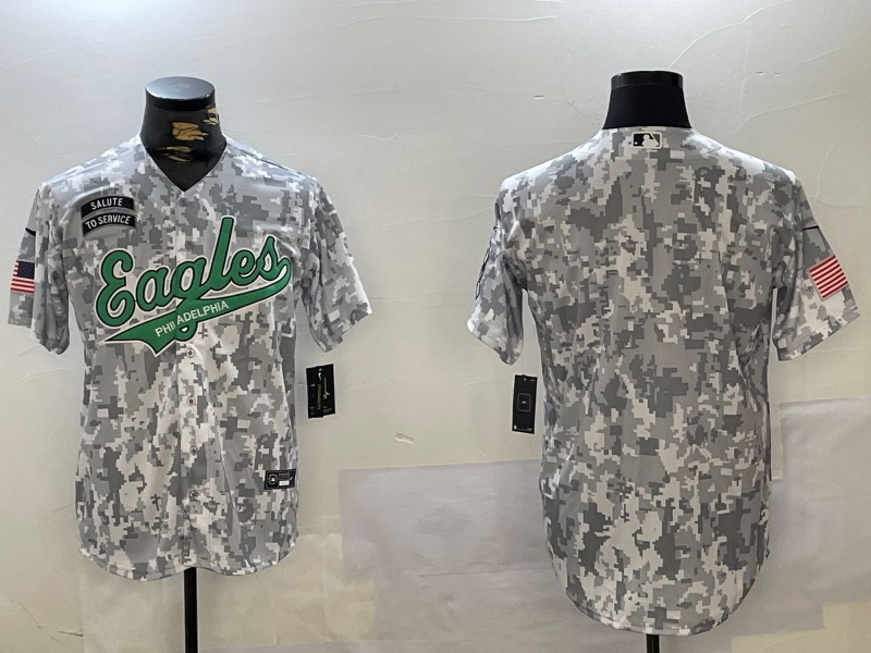 Men's Philadelphia Eagles Blank Arctic Camo 2024 Salute to Service Jersey
