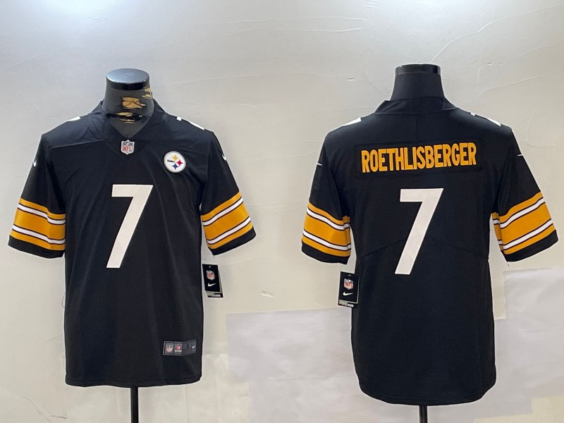 Men's Pittsburgh Steelers #7 Ben Roethlisberger Black Nike Vapor Limited Stitched Jersey