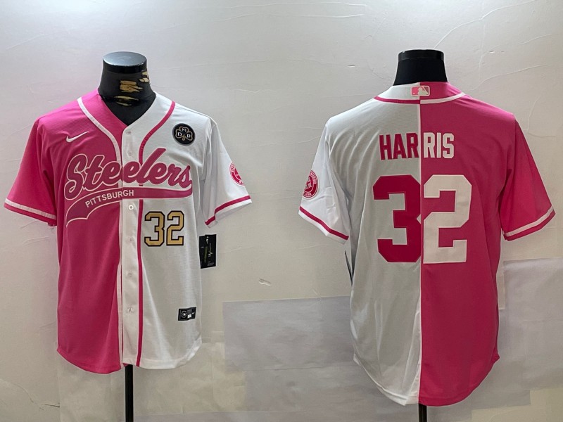 Men's Pittsburgh Steelers #32 Franco Harris DMR Patch 2024 Arctic Red White Salute To Service Stitched Baseball Jerseys