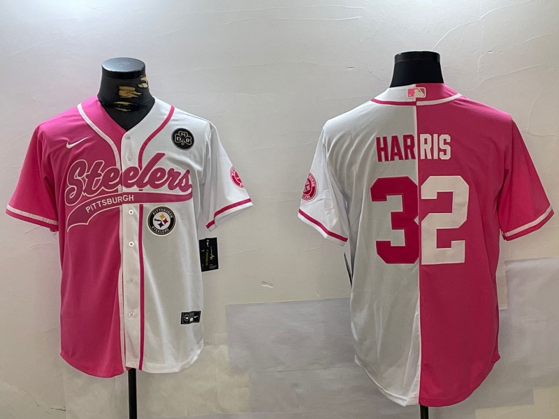Men's Pittsburgh Steelers DMR Patch #32 Franco Harris 2024 Arctic Red White Salute To Service Stitched Baseball Jerseys