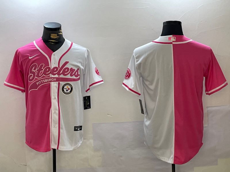 Men's Pittsburgh Steelers Blank Arctic Red White Salute To Service Stitched Baseball Jerseys
