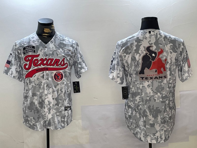 Men's Houston Texans Big Team Patch Arctic Camo 2024 Salute to Service Stitched Baseball Jerseys