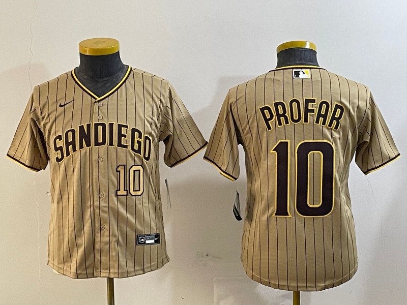 Women's San Diego Padres #10 Jurickson Profar Tan Cool Base Stitched Baseball Jerseys