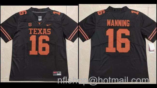 Men's Texas Longhorns #16 Arch Manning Black Stitched Jersey