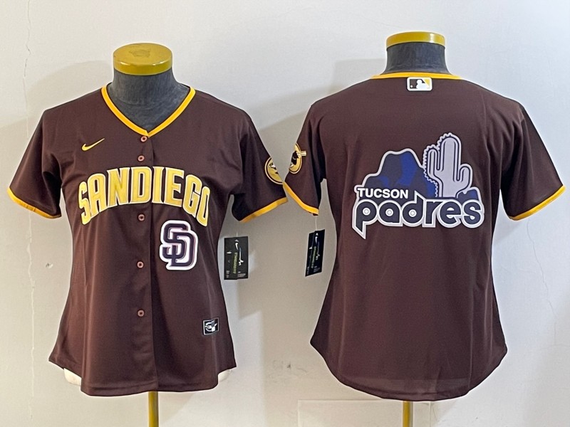 Women's San Diego Padres Blank Brown Cool Base Stitched Nike Jersey