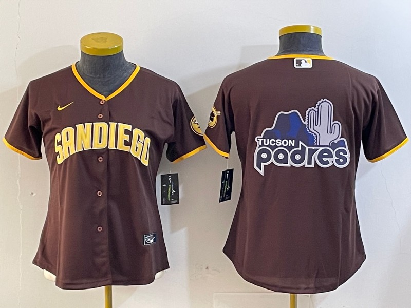 Women's San Diego Padres Blank Brown Cool Base Stitched Nike Jerseys