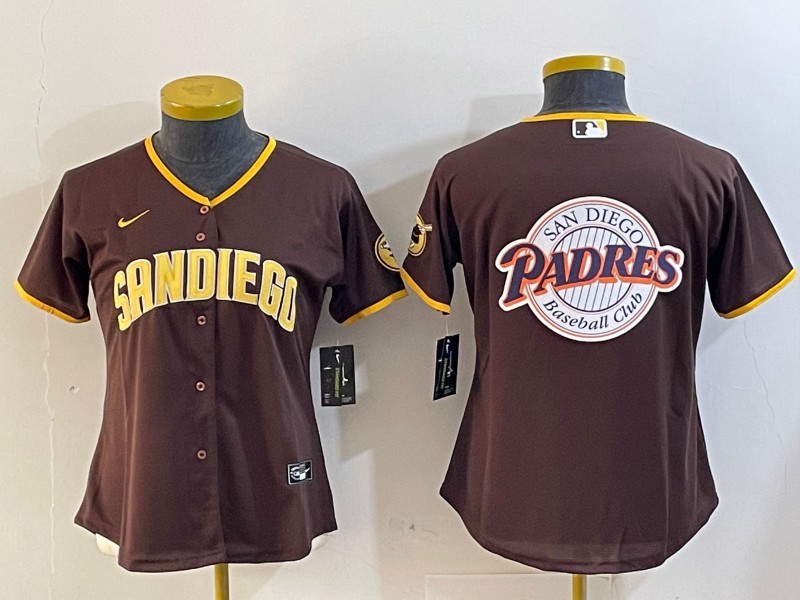 Women's San Diego Padres Blank Brown Nike Cool Base Stitched Jersey