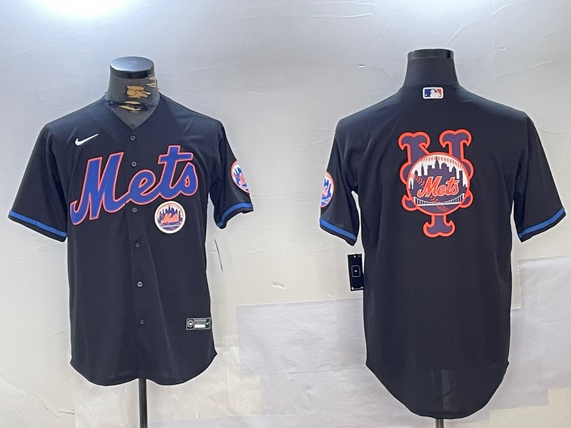 Men's New York Mets Team Big Logo Graphite 2024 City Connect Limited Stitched Baseball Nike Jerseys