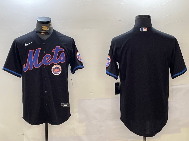 Men's New York Mets Team Big Logo Graphite 2024 City Connect Nike Limited Stitched Baseball Jerseys