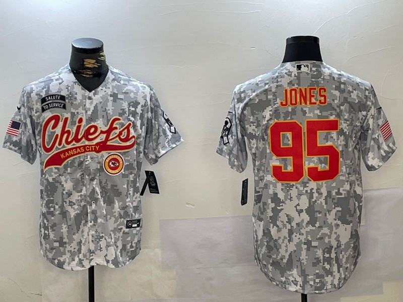 Men's Kansas City Chiefs #95 Chris Jones Arctic Camo 2024 Salute to Service Stitched Baseball Jerseys