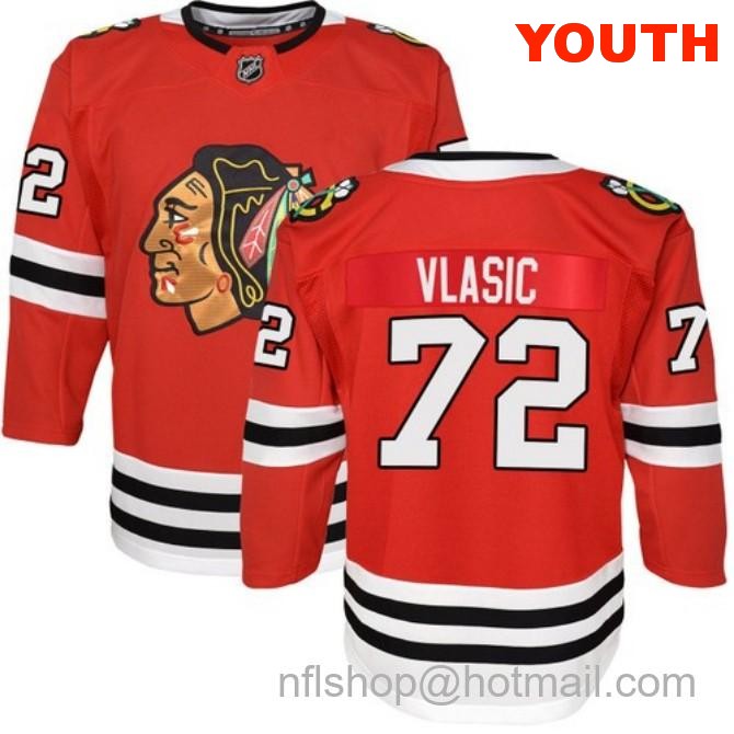 Kids Chicago Blackhawks #72 Alex Vlasic Home Red Breakaway Stitched Hockey Jersey