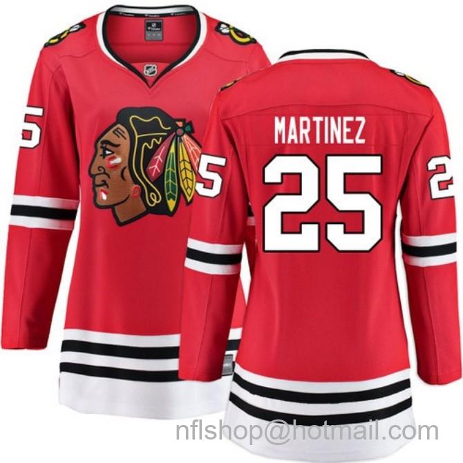 Women's #25 Alec Martinez Chicago Blackhawks Women's Home Red Breakaway Stitched Hockey Jersey