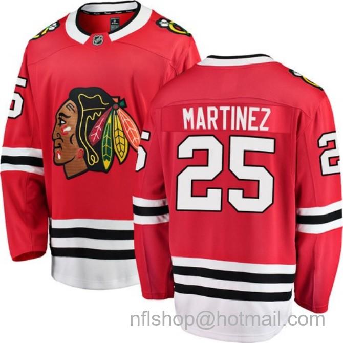 Men's #25 Alec Martinez Chicago Blackhawks Home Red Breakaway Stitched Hockey Jersey