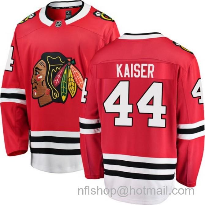 Men's #44 Wyatt Kaiser Chicago Blackhawks Home Red Breakaway Stitched Hockey Jersey