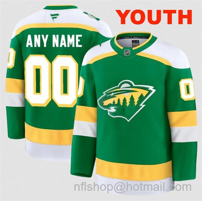 Customized Youth Minnesota Wild Green 2024-25 Alternate Stitched Hockey Jersey