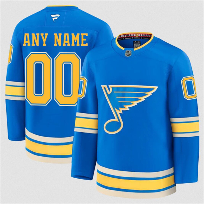 Customized Men's St. Louis Blues Blue 2024-25 Alternate Stitched Hockey Jersey