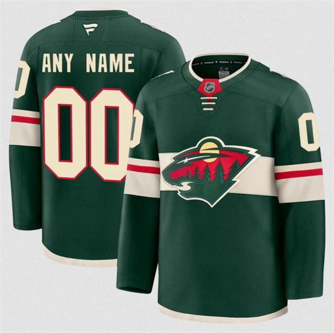 Customized Men's Minnesota Wild Green 2024-25 Home Stitched Hockey Jersey