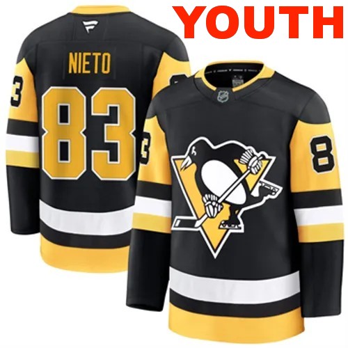 Youth Pittsburgh Penguins Matt Nieto Authentic 2024-25 Home Black Stitched NHL Hockey Jersey