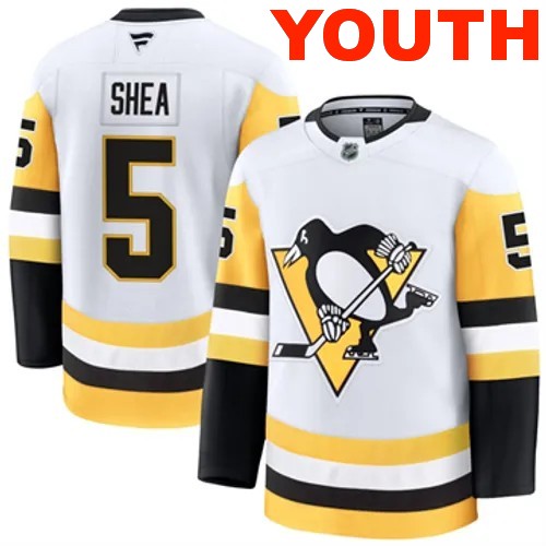 Youth Pittsburgh Penguins Ryan Shea Authentic 2024-25 Away White Stitched NHL Hockey Jersey