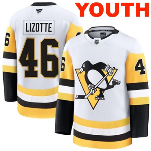 Youth Pittsburgh Penguins Blake Lizotte Authentic 2024-25 Away White Stitched NHL Hockey Jersey