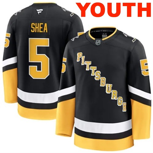 Youth Pittsburgh Penguins Ryan Shea Authentic 2024-25 Alternate Black Stitched NHL Hockey Jersey