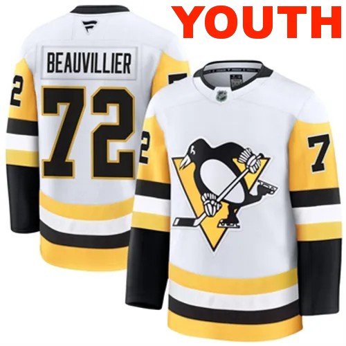 Youth Pittsburgh Penguins Anthony Beauvillier Authentic 2024-25 Away White Stitched NHL Hockey Jersey