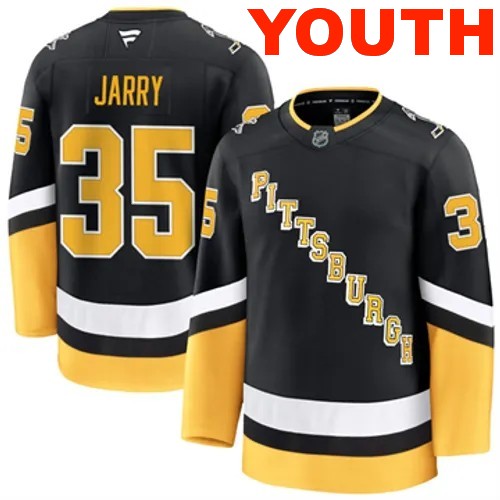 Youth Pittsburgh Penguins Tristan Jarry Authentic 2024-25 Alternate Black Stitched NHL Hockey Jersey