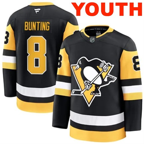 Youth Pittsburgh Penguins Michael Bunting Authentic 2024-25 Home Black Stitched NHL Hockey Jersey