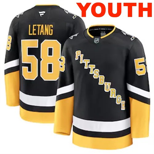 Youth Pittsburgh Penguins Kris Letang Authentic 2024-25 Alternate Black Stitched NHL Hockey Jersey