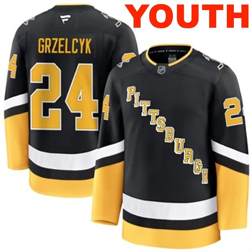 Youth Pittsburgh Penguins Matt Grzelcyk Authentic 2024-25 Alternate Black Stitched NHL Hockey Jersey