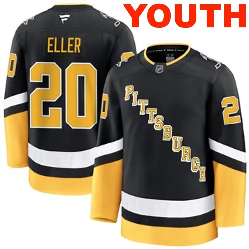 Youth Pittsburgh Penguins Lars Eller Authentic 2024-25 Alternate Black Stitched NHL Hockey Jersey