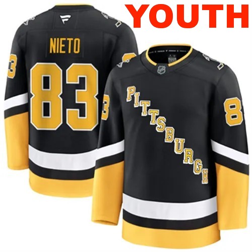 Youth Pittsburgh Penguins Matt Nieto Authentic 2024-25 Alternate Black Stitched NHL Hockey Jersey
